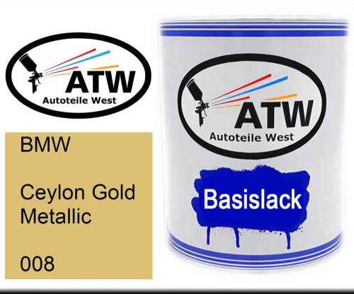 BMW, Ceylon Gold Metallic, 008: 1L Lackdose, von ATW Autoteile West.